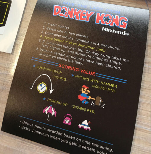 Alternative view of Donkey Kong Instruction Card Set