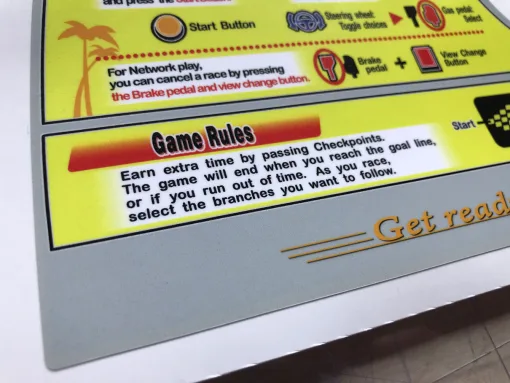 Alternative view of Outrun 2 Dash Instructions Sticker (without credit button)
