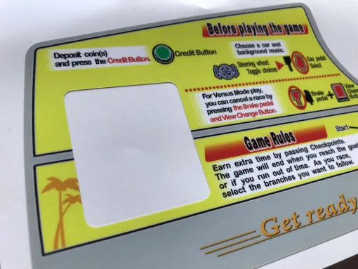 Alternative view of Outrun 2 Dash Instructions Sticker (with credit button)