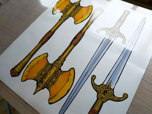 Alternative view of Golden Axe Side Art Axe & Sword
