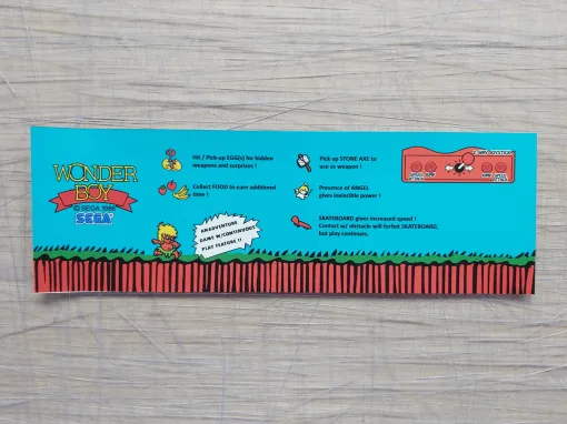 Wonderboy Instruction Sticker