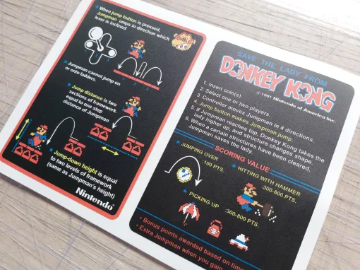 Alternative view of Donkey Kong Cabaret Instruction Decals