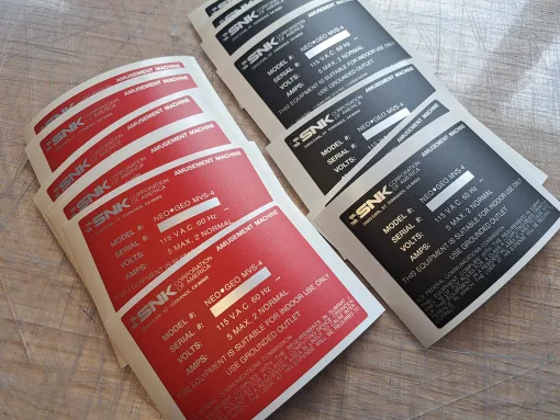 Alternative view of Neo Geo MVS-4 Metallic Serial Decal