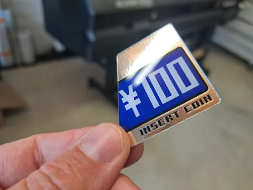 Alternative view of Sega New Net City Insert Coin Decal