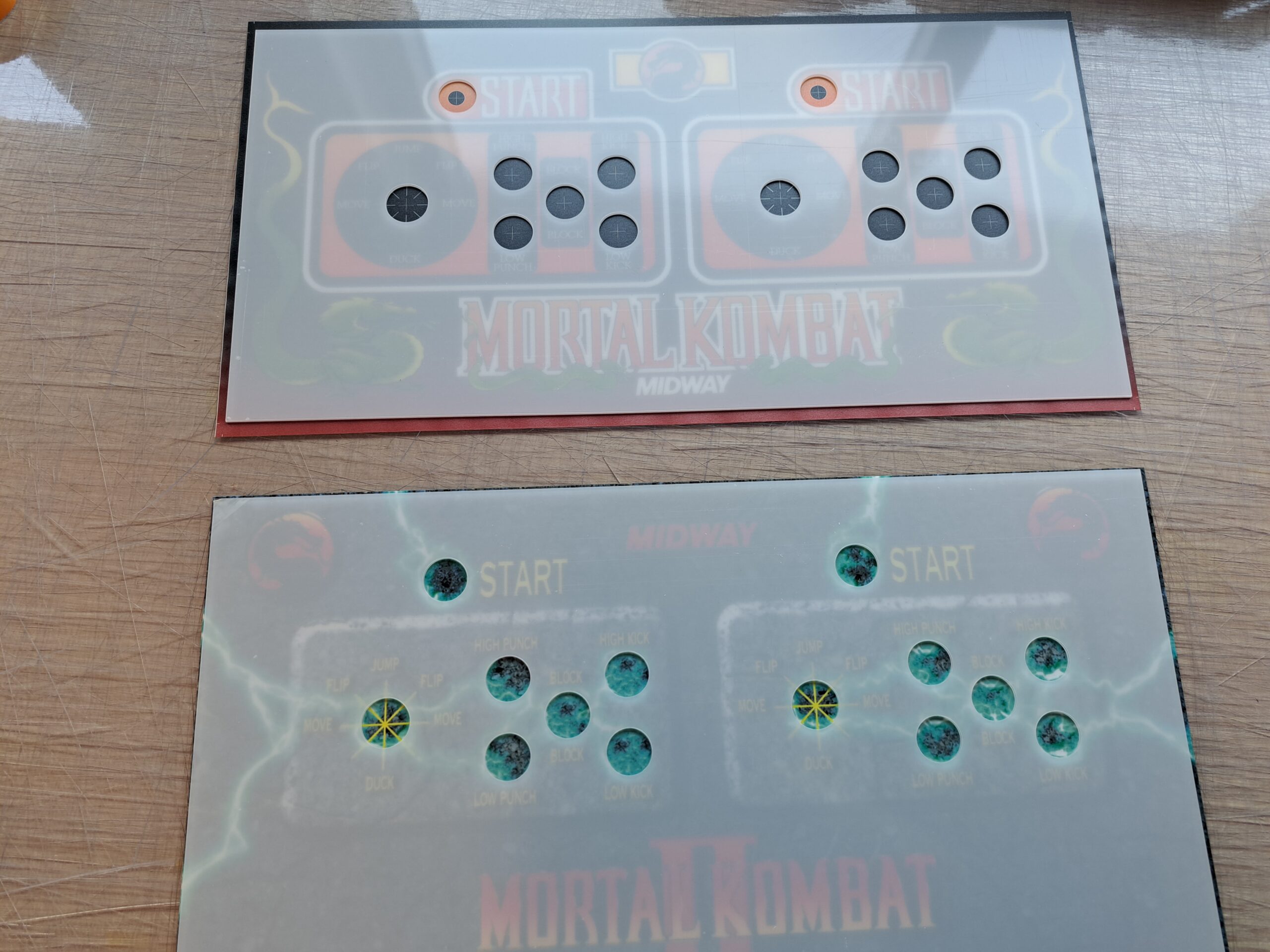 Mortal Kombat Plexiglass Control Panel Cover