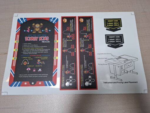 Donkey Kong Cocktail Table Instruction Decals
